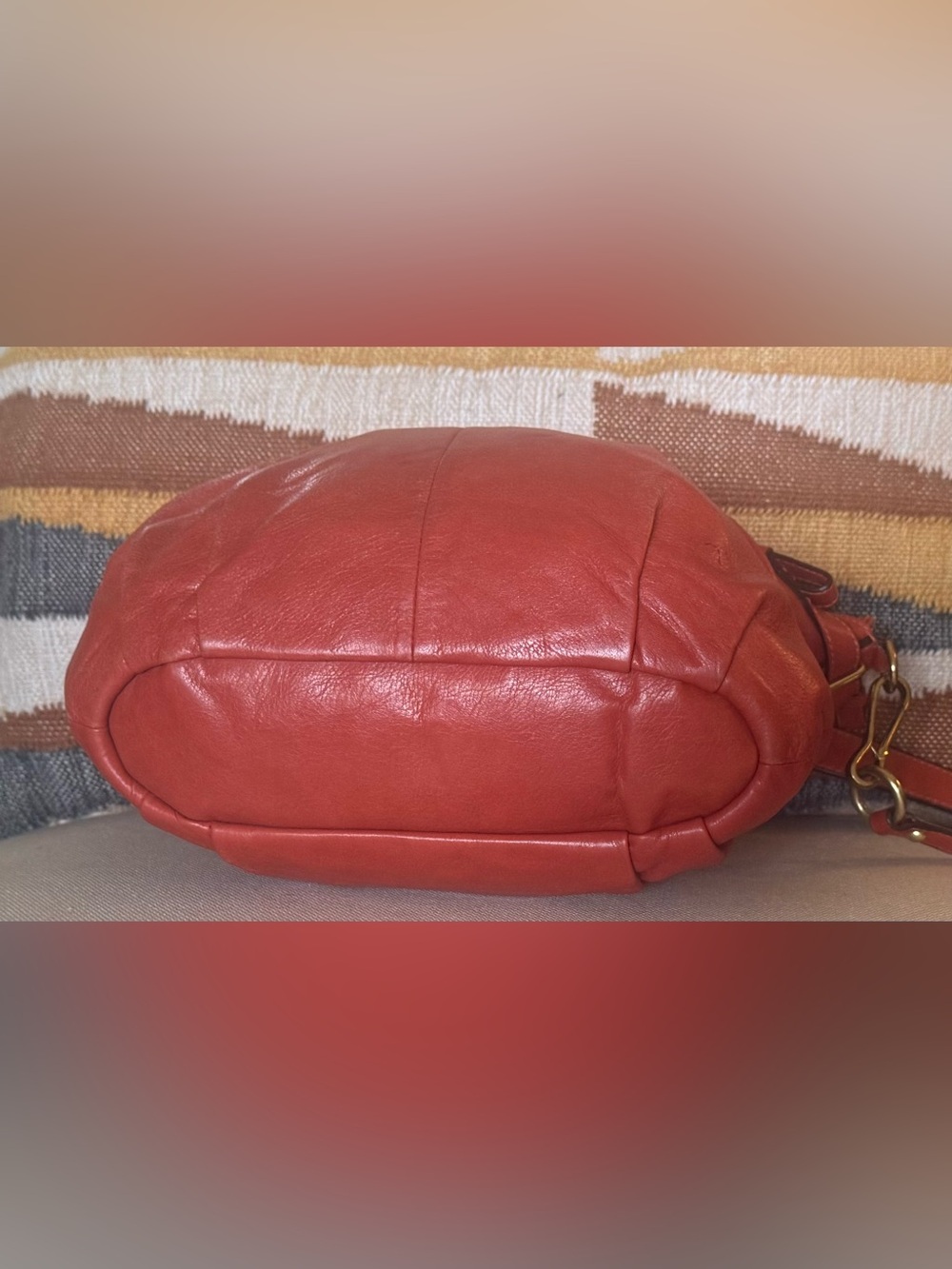 Coach Madison Sophia Satchel Red Leather Crossbody Bag Gold Hardware - Picture 9 of 14